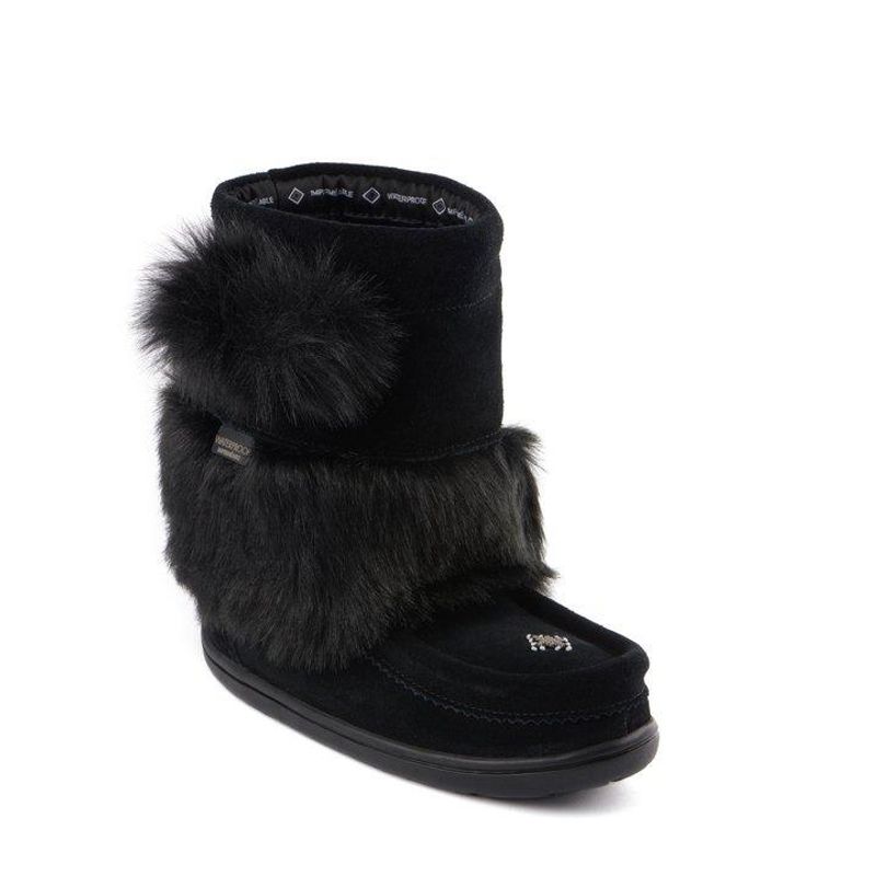 Manitobah- Kids snowy owlet suede mukluk - sort