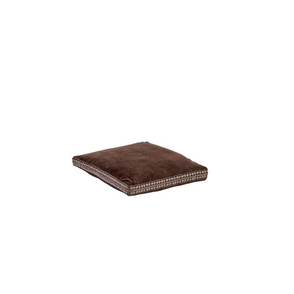 Madam Stoltz Sittepute i fløyel  – Dark Brown 50x50 cm