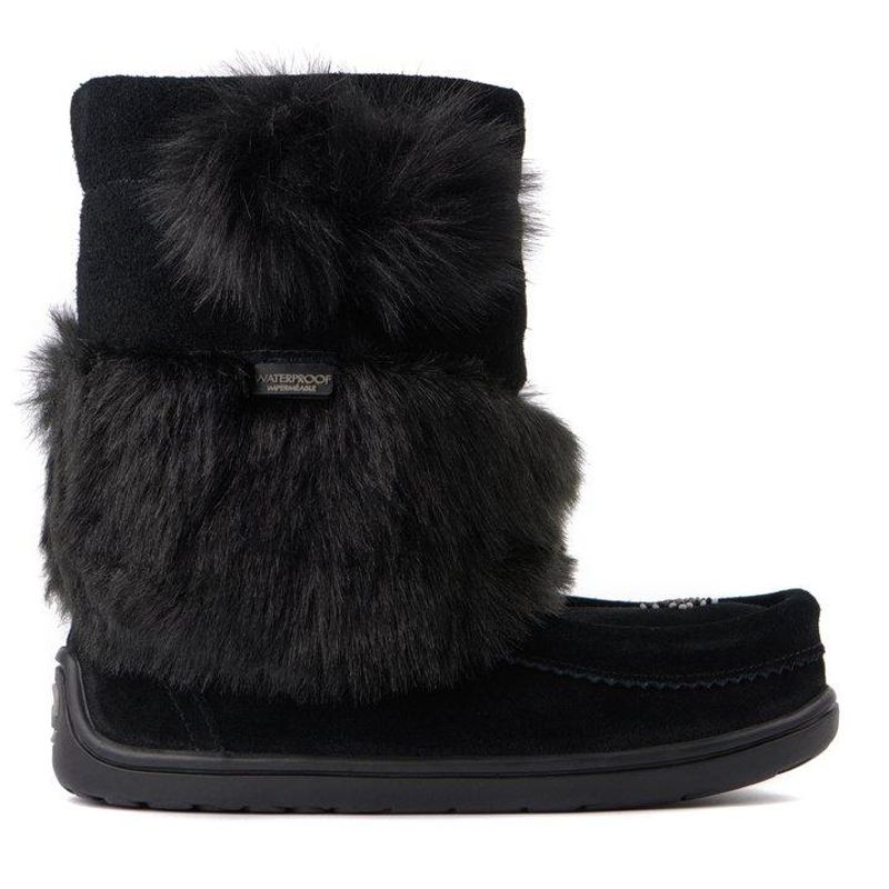 Manitobah- Kids snowy owlet suede mukluk - sort