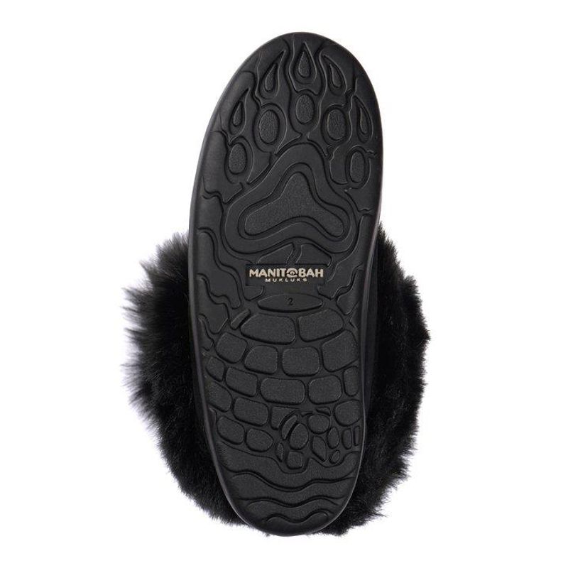 Manitobah- Kids snowy owlet suede mukluk - sort